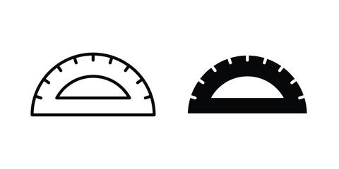 Obraz premium Protractor icon design collection in black