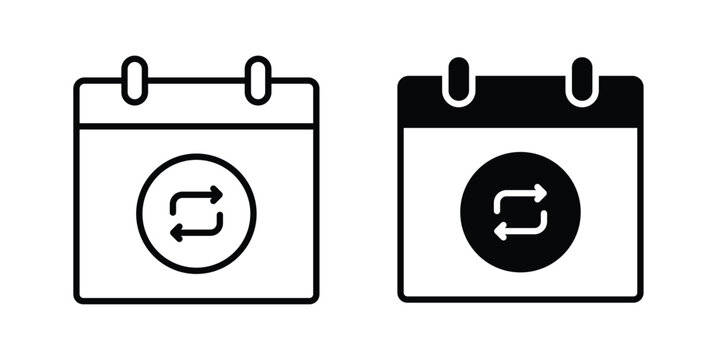 Recurring payments icon design collection in black