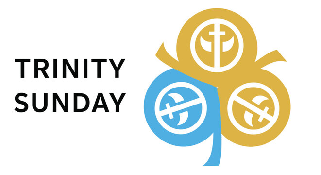 trinity sunday logo with religious symbols and text high quality professional