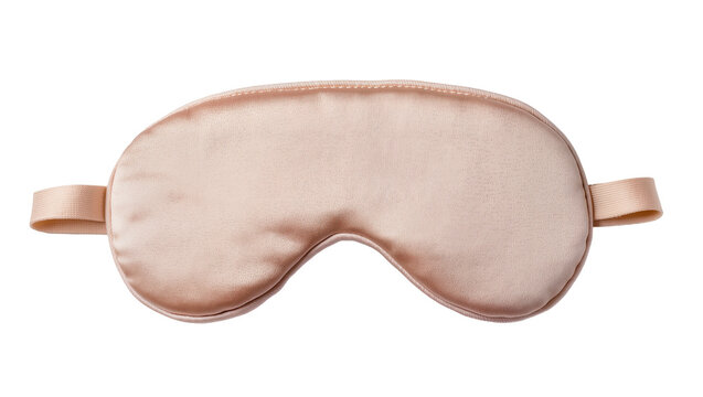 Soft satin sleep mask with elastic straps, isolated on transparent background