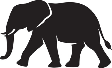Fototapeta premium elephant silhouette isolated on white