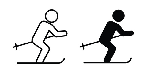 Skiing icon design collection in black © Bell