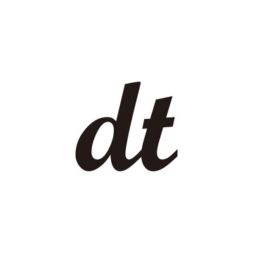 Letter dt connect geometric symbol simple logo vector