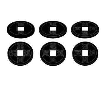 Ancient Chinese Coins with Square Holes - Symbol of Wealth and Fortune