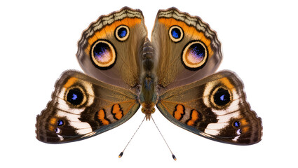Buckeye butterfly with large eye spots, isolated on transparent background © Sean