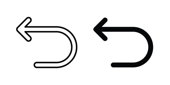 Undo icon design collection in black
