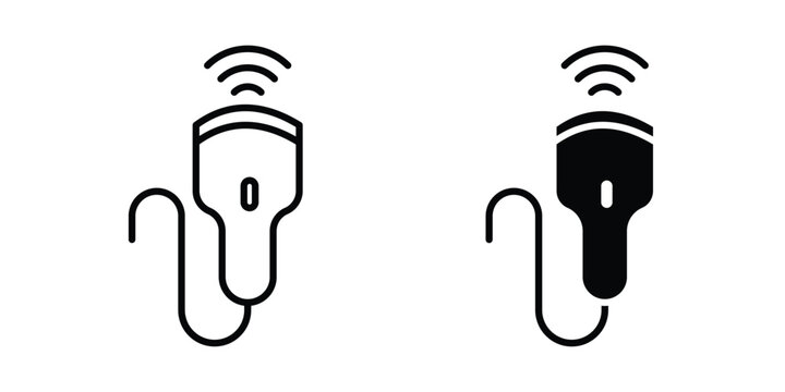 Ultrasound icon design collection in black