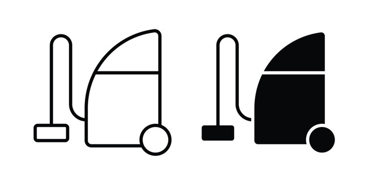 Vacuum cleaner icon design collection in black