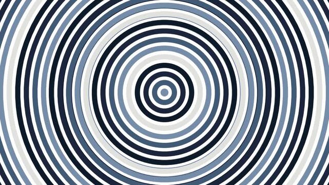 Hypnotic concentric circles creating an abstract optical illusion in varying shades of blue and white, a captivating radial pattern design element