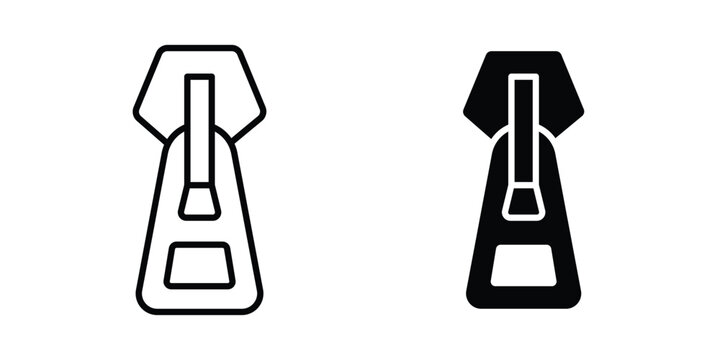 zipper icon design collection in black