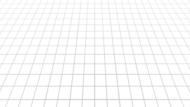 Abstract White Grid Pattern Moving in Perspective Loopable Background.