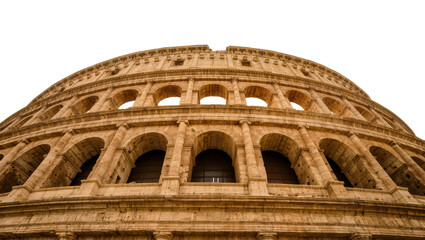 Obraz premium Ancient Roman Colosseum amphitheater arches, isolated on transparent background