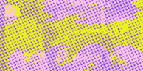 Colorful halftone overlay print texture vector background retro risograph grain noise grunge punk poster aesthetic design © Olga Tsikarishvili