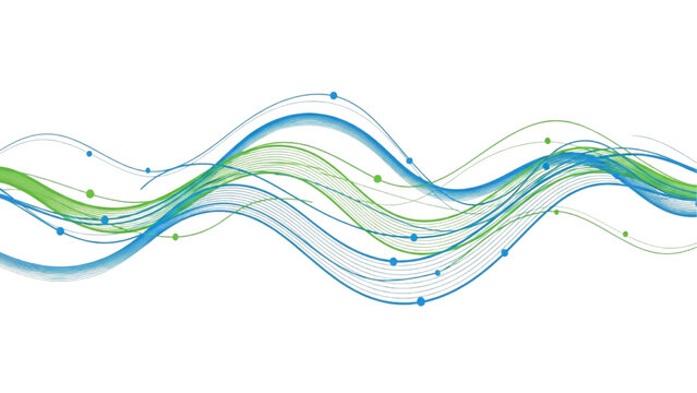 Flowing digital wave background with layered connection lines and particle nodes in modern technology visualization style