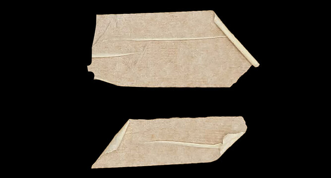 White Adhesive Tape Texture &ndash; Scotch Plastic Tape on Black Background, Realistic Torn Tape Design Element for Mockup and Layout. Only commercial use.