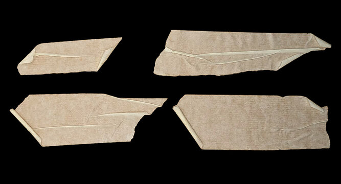 Adhesive Tape Texture &ndash; Scotch Plastic Tape on Black Background, Realistic Torn Tape and Sticker Design Elements for Mockup and Layout. Only commercial use.