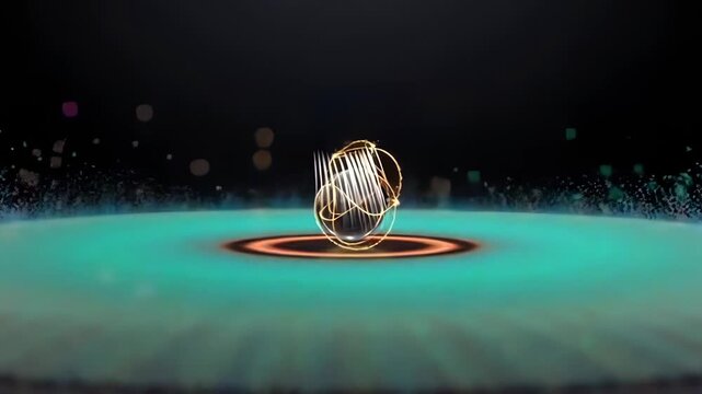Exploration of the birth of universe through abstract visuals showing particles and waves forming in space