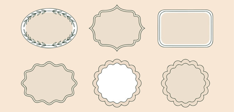Scalloped edge frames, decorative border set, vintage frame vectors, ornate frame shapes, hand drawn borders, wavy frame elements, classic border designs

