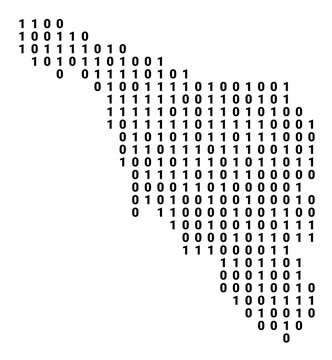 Digital Map of the State Sonora (Mexico) showing the territory with a binary pattern of 0 and 1