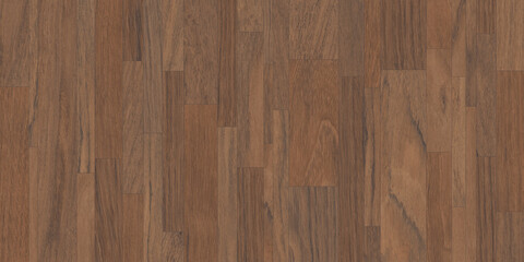 Fototapeta premium Dark walnut wood flooring texture, polished hardwood parquet background, seamless brown timber planks for interior design and architectural 3D rendering