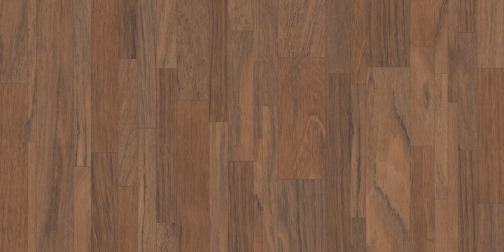 Dark walnut wood flooring texture, polished hardwood parquet background, seamless brown timber planks for interior design and architectural 3D rendering