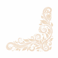Fototapeta premium Elegant Swirl Floral Corner Ornament