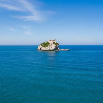 Katic Island with Sveti Nedjelja church in Petrovac Montenegro.