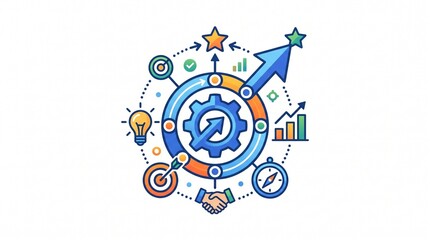 Obraz premium Marketing strategy icon isolated on white background