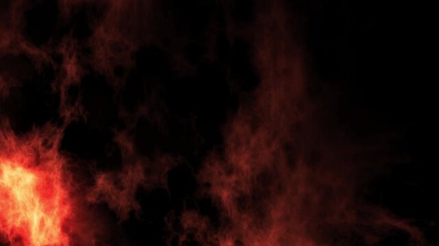 4k seamless loop of glowing fire in dark space. fiery abstract background for cinematic effects, action scenes, vfx, overlays, or dramatic video intros.