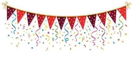 Obraz premium American independence day celebration festive bunting and confetti for patriotic holiday graphics