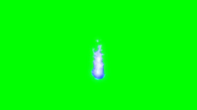 炎_Blue_(グリーンバック)
