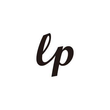 Letter Lp connect geometric symbol simple logo vector