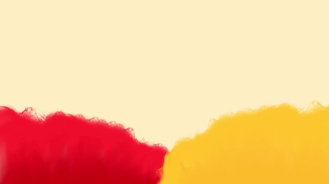 abstract animation video background of waves of clouds floating below in a red and orange crayon pencil style, looping video backround