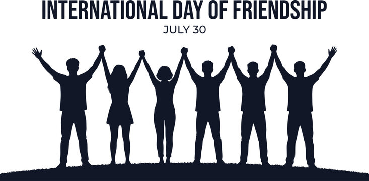 International day of friendship july 30th celebration silhouette graphic