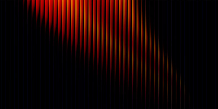 A mesmerizing visual representation of sound waves with a black background and a gradient of orange and red hues that evoke a sense of dynamic energy and movement