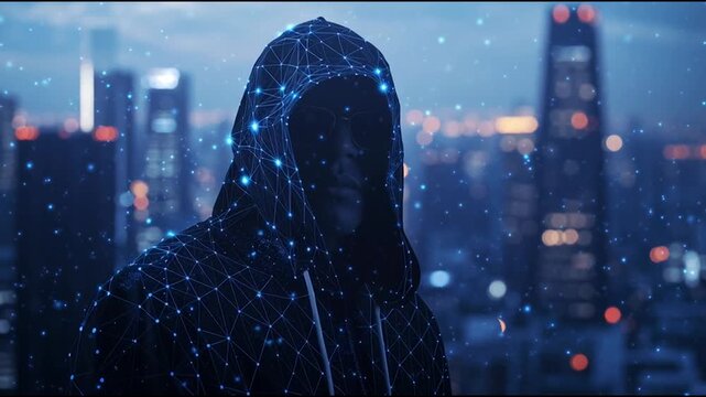 Hacker are planning to hack and attack networks and cyber security , innovative digital city with connection network reciprocity future wireless digital city and social media networking