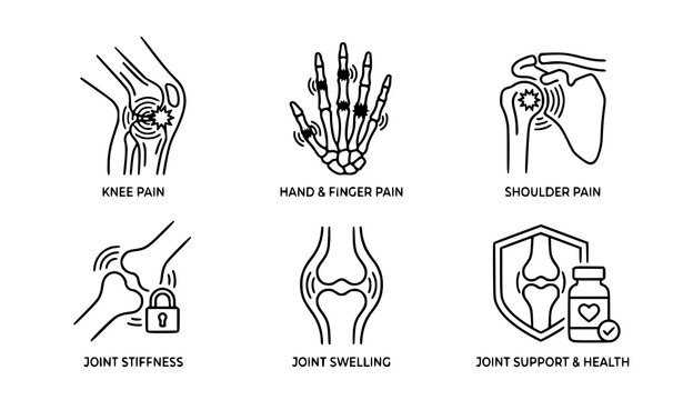 Joint pain arthritis vector icon healthcare medical symbol design