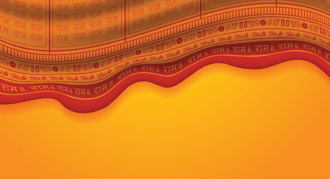 Traditional Jay Shree Ram cloth background with decorative spiritual textile artistic pattern