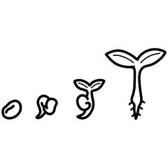 Obraz premium outline of a cartoon illustration of plant growth 