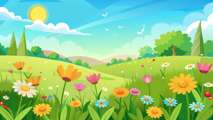 Fototapeta premium summer landscape with grass
