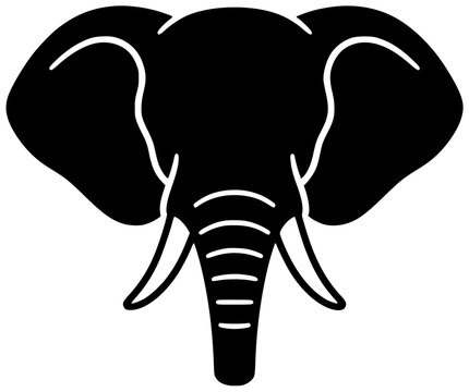 mammal illustration trunk silhouette wildlife logo elephant icon large outline nature animal safari wild big tusk herbivore africa grey shape adults vector graphic background