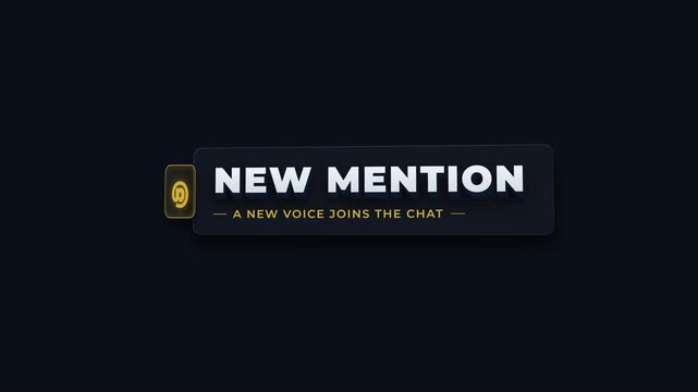 New Mention Notification Animation for Social Media or Live Stream Engagement