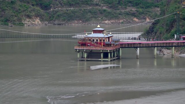 Dhari Devi Temple on Alaknanda River in Uttarakhand India