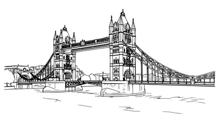 Obraz premium Tower bridge london illustration