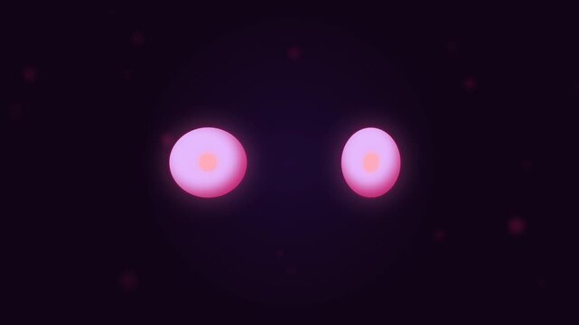 Abstract Animation of Cell Division Process on a Dark Background Loop