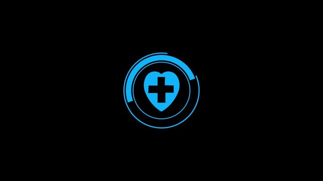 Loading icon animation with blue minimalist design. Loading icon digital progress indicator. Loading icon professional mobile application graphic on black background.