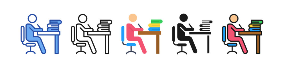 Fototapeta premium Writing Icon Multi Style Illustration