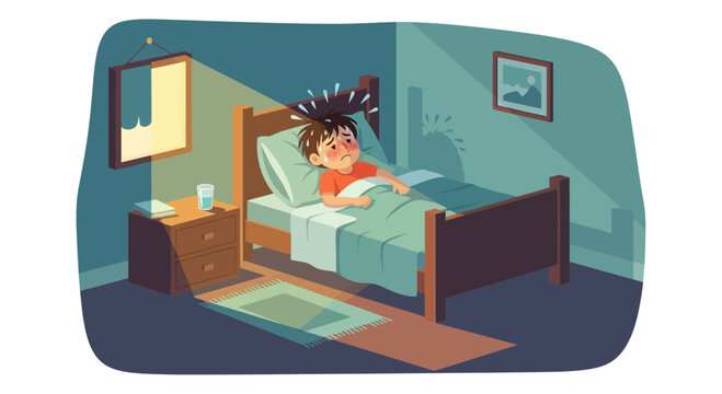 A Sick Child Experiences Discomfort While Contained Within Their Bed's Confines