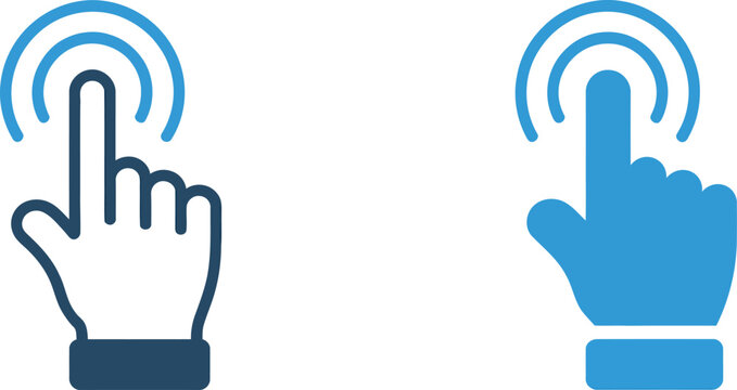 Hand click icon vector illustration with modern flat style for website, computer, and mobile application interaction interface design