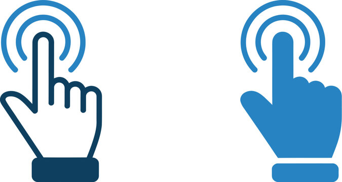 Hand click icon vector illustration with modern flat style for website, computer, and mobile application interaction interface design